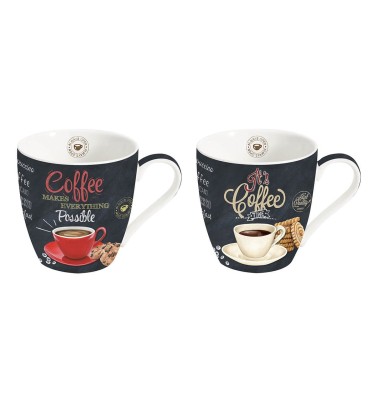 LOT DE 2 MUG "COFFEE" 35 CL