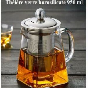 THEIERE CARRE EN VERRE 950 ML