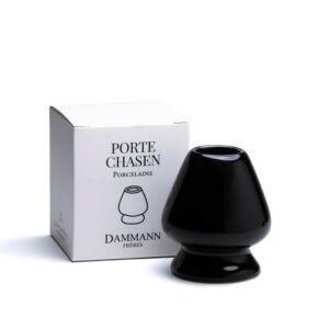 Porte chasen en porcelaine noire Dammann Frères pour fouet à Matcha