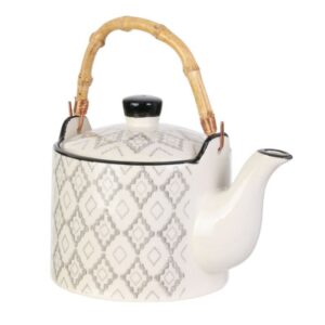 Théière en céramique "Losange" 85cl avec anse en bambou (Copie)