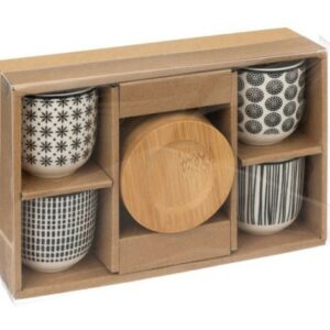 Coffret de 4 gobelets 10cl avec sous tasses en bambou (Copie)