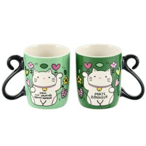Lot de 2 mini Mugs HOUBA - CHAT BONHEUR - Derrière la Porte (Copie)