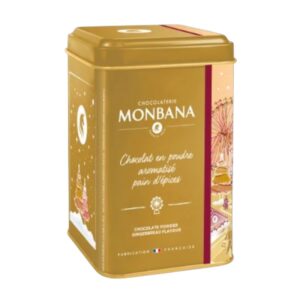 Boîte métal Monbana chocolat en poudre saveur pain d’épices, 250 g