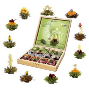 Coffret en bois 12 fleurs de thé