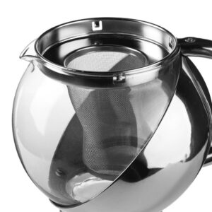theiere ronde en verre et inox 85cl