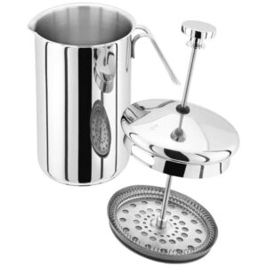 Cafetière à piston Judge 8 tasses en acier inoxydable 18/10 à double paroi finition miroir