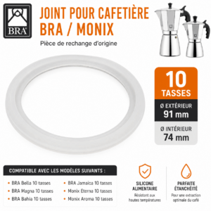Joint pour cafetière BRA et Monix 10 tasses