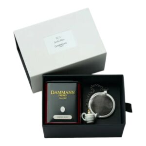 Coffret N°3 Jardin Bleu Dammann Frères avec boîte de thé 40 g et boule à thé