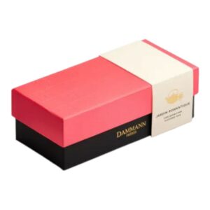 Coffret Jardin Romantique Dammann Frères avec deux boîtes de thé et boule à thé