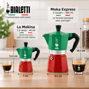 cafetière italienne la mokina italia tricolore 4 cl bialetti
