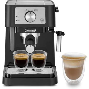 Machine expresso manuelle De’Longhi Stilosa FEX60.BK noire et inox avec porte-filtre et buse vapeur