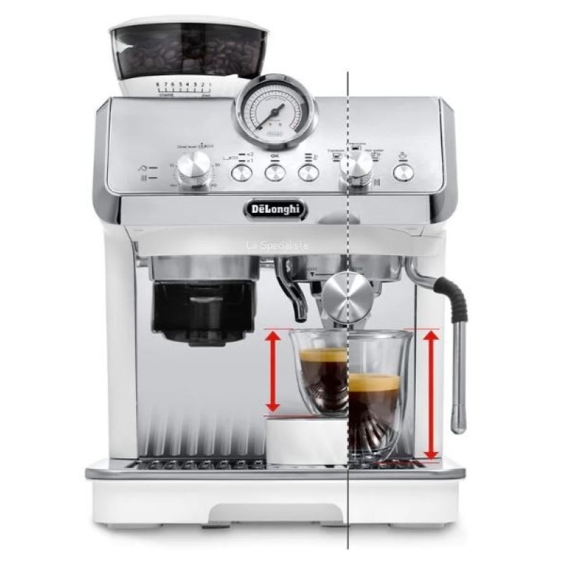 Machine expresso De’Longhi La Specialista Arte EC9155.W blanche avec broyeur intégré et buse vapeur