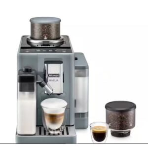 Machine à café à grains De’Longhi Rivelia Latte FEB 4455.G Gris Galet avec carafe à lait et écran tactile