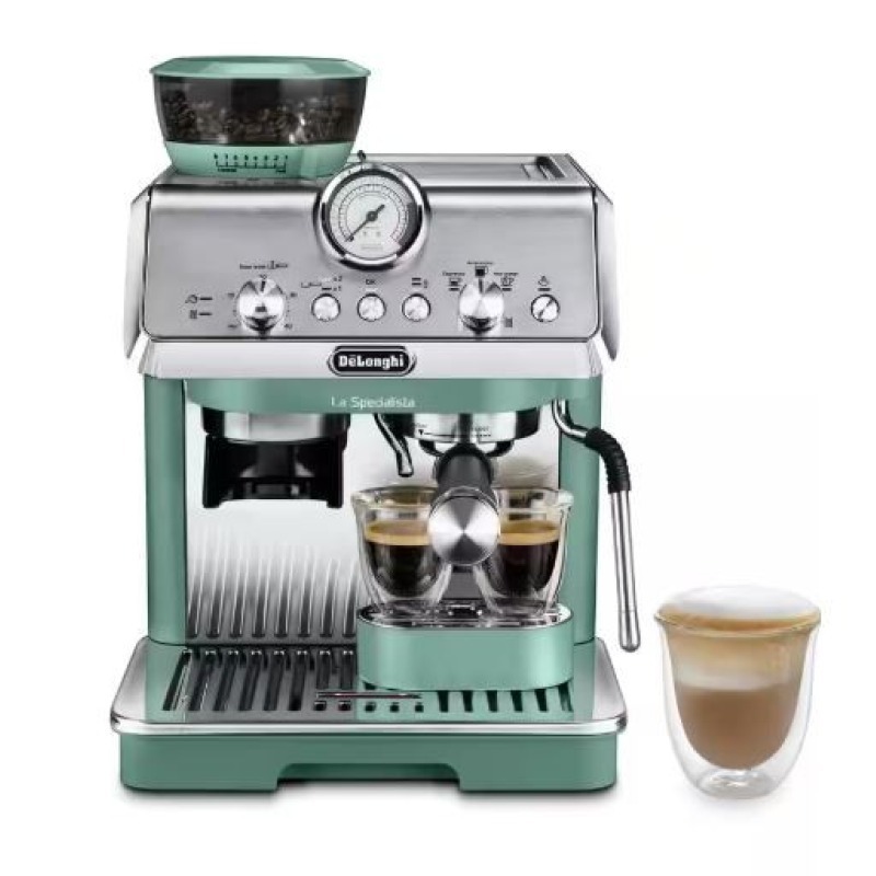Machine expresso De’Longhi La Specialista Arte EC9155.GR verte avec broyeur intégré et kit barista