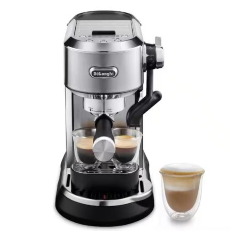 Machine expresso De’Longhi Dedica Maestro Plus EC950.M en inox avec porte-filtre et buse automatique Auto LatteArt
